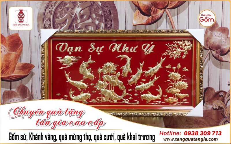 9 con cá chép trên khánh vàng làm quà tặng có ý nghĩa gì
