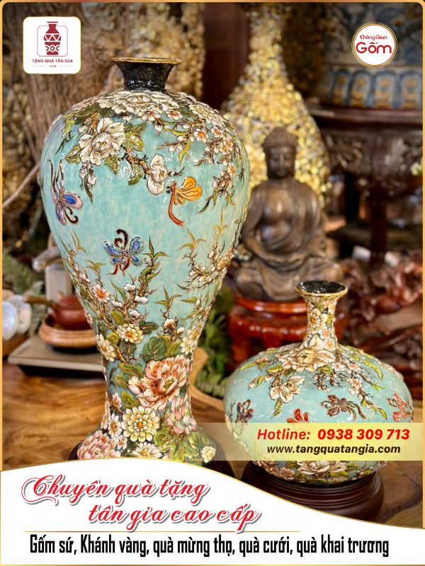 Bình gốm cao cấp dùng để trang trí hoặc làm quà tặng