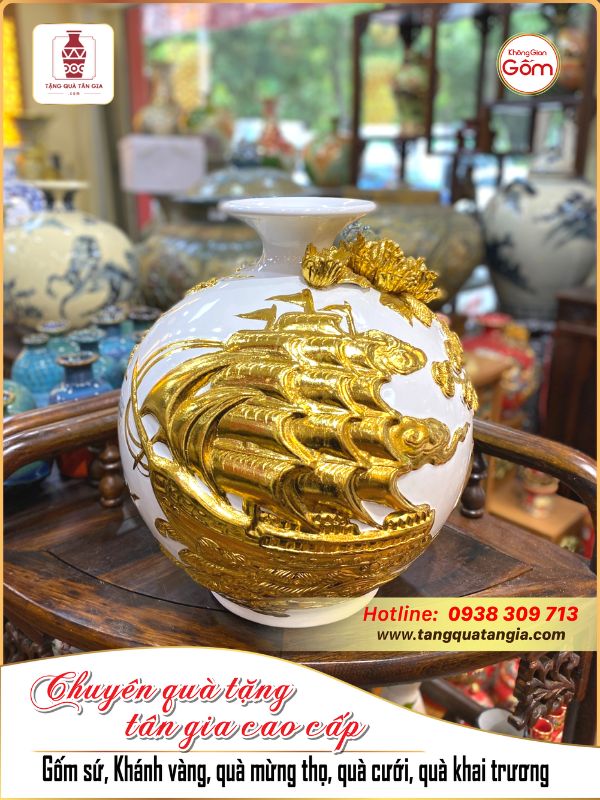 Bình hút lộc thuận buồm trắng