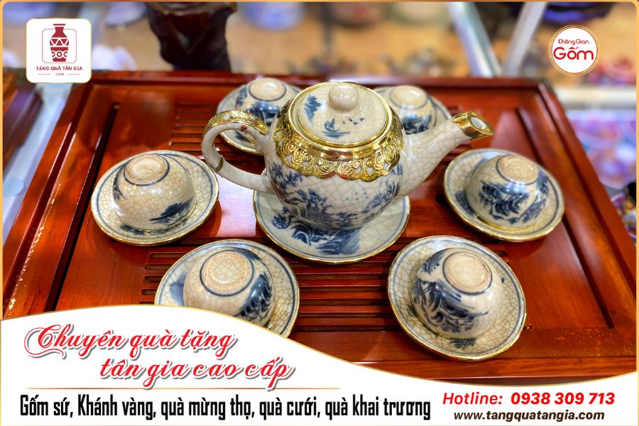 Lựa chọn bộ ấm chén Nhật men rạn bọc đồng chất lượng