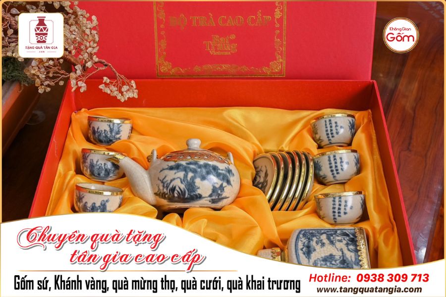 Bộ ấm trà bọc đồng là kim loại thích hợp cho gia chủ mệnh Kim 
