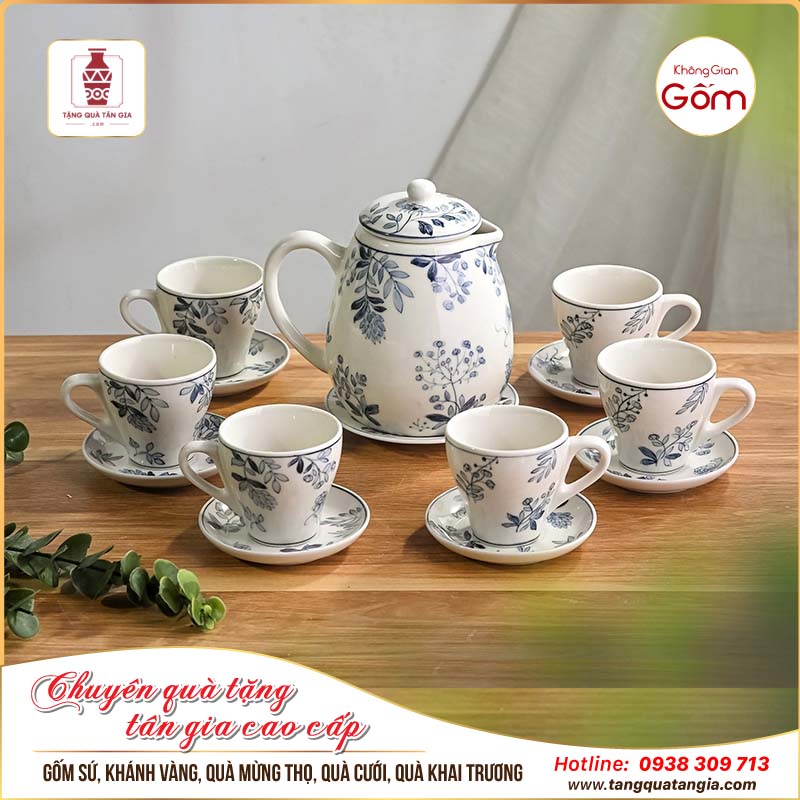 Bộ bình nước gốm sứ Bát Tràng