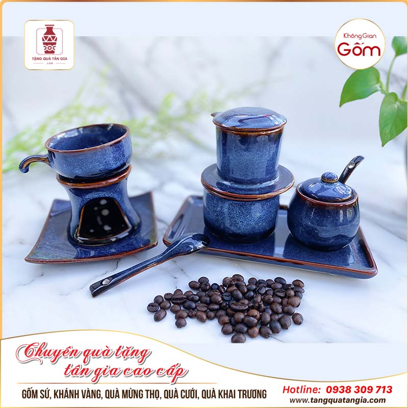 Bộ phin cà phê gốm sứ Bát Tràng