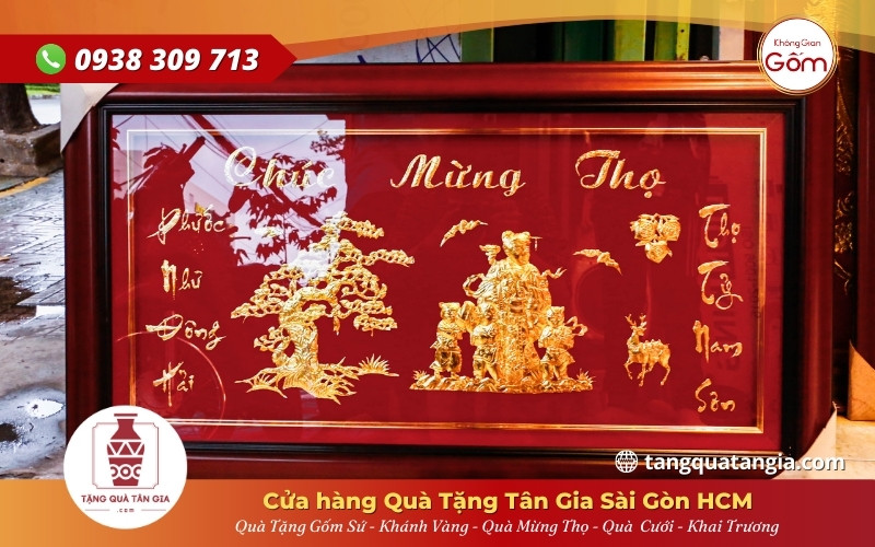Khánh vàng mừng thọ ông bà thiết kế riêng