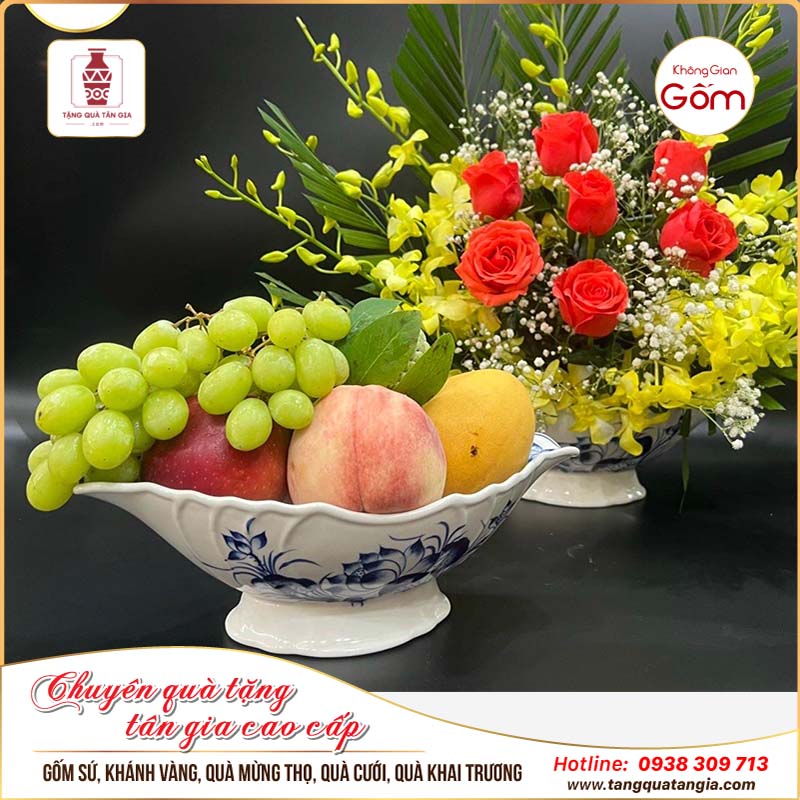 Đĩa sứ đựng hoa quả