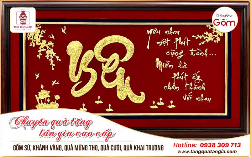 Khánh vàng Yêu mừng tân gia dát vàng 24K