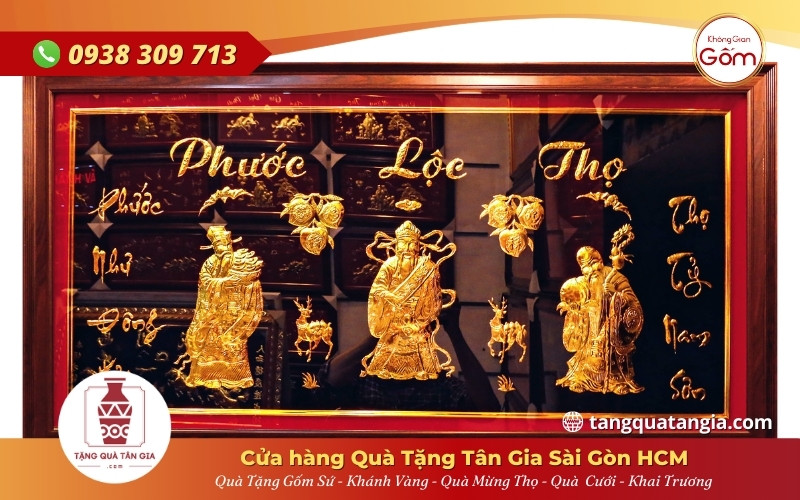Bộ khánh vàng chữ Phúc – Lộc – Thọ