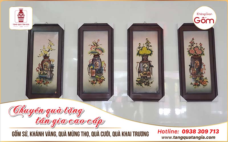 Tranh gốm sứ treo tường Phúc-Lộc-Thọ-Toàn